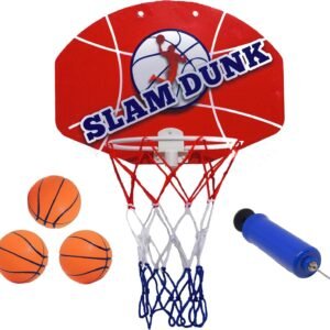 Slam Dunk Mini Basketball Hoop Set - Over The Door Plastic Toy