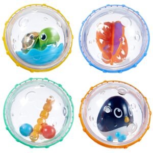 Munchkin Float and Play Bubbles Bath Toy, 4 Count Kit