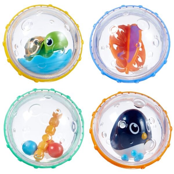 Munchkin Float and Play Bubbles Bath Toy, 4 Count Kit
