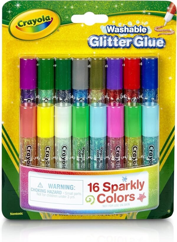 Crayola Washable Glitter Glue, Arts and Crafts Supplies, 16 Glitter Colors