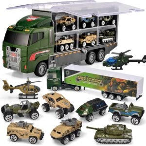 JOYIN 10 in 1 Die-cast Military Truck Army Vehicle Mini Battle Car