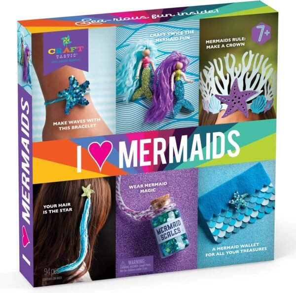 Craft-tastic I Love Mermaids Kit Craft Kit Includes 6 Mermaid-Themed Projects