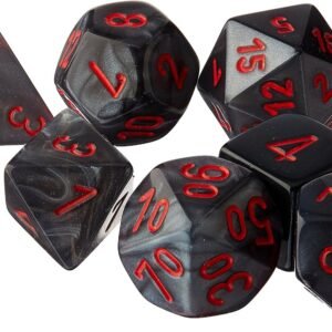 Chessex CHX27478 Dice-Velvet Set, Black/Red Kit Toy Fun Kids Pack