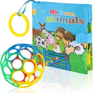 Baby Gift Set - Cloth Soft Crinkle Baby Book & Ball Soft