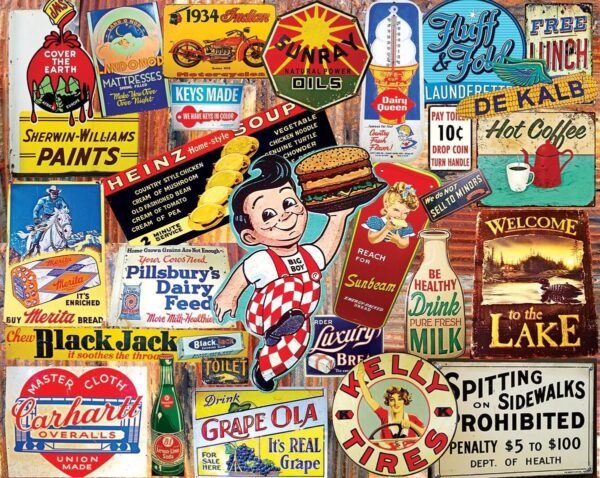 White Mountain Puzzles Vintage Signs - 1000 Piece Jigsaw Puzzle