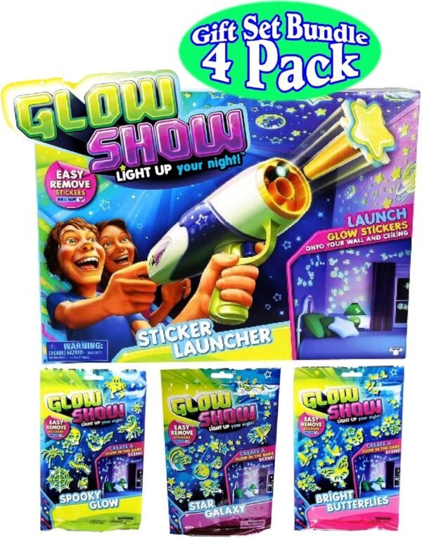 Glow Show Sticker Launcher and 3 Refill Theme Packs Bundle Set