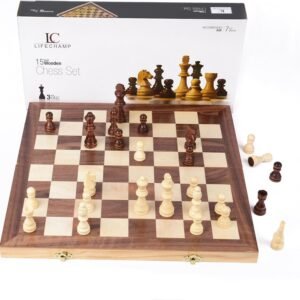 Chess Sets for Adults and Kids with 15 Inch Large Folding Wooden