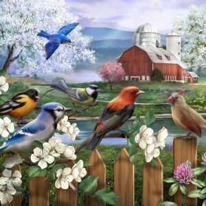 The Jigsaw Puzzle Factory Songbirds Sunflower, Spring and Birds Puzzle Games for