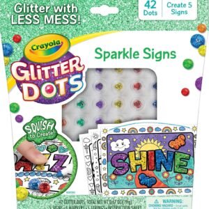 Crayola Glitter Dots Sparkle Signs Craft Kit, at Home Crafts for Kids,