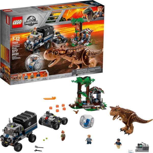 LEGO Jurassic World Carnotaurus Gyrosphere Escape 75929 Building Kit 577 Pieces