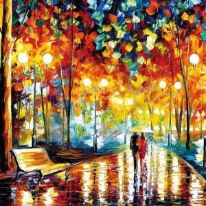 Puzzle 1000 Piece Jigsaw Puzzle Kids Adult Walking in The Rain Night